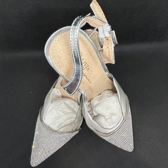New! Rhinestone studded ladies Olivia Ferguson strappy heels Size 10 - Picture 1 of 4